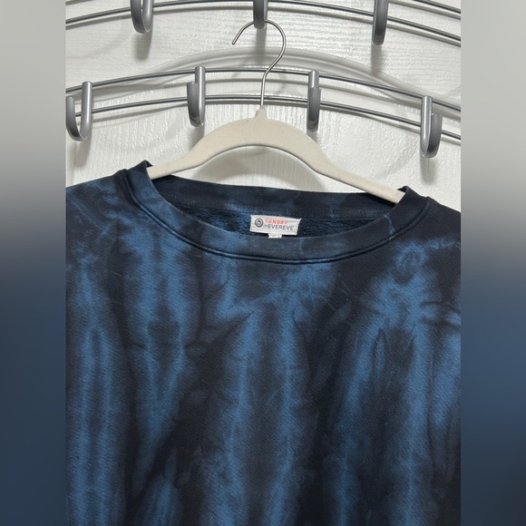 Sundry Evereve Women’s 1 S Blue Black Tie Dye Zip Crew Neck Pullover Sweatshirt - Picture 3 of 16